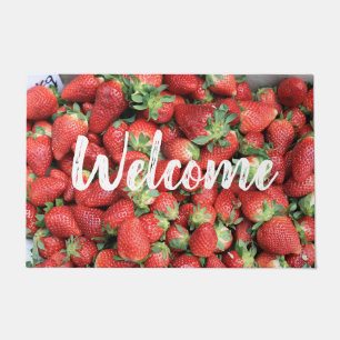 Paillasson Photo de Red Juicy Strawberries Welcome