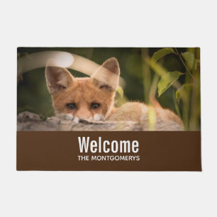 Paillasson Photo d'un petit renard orange mignon