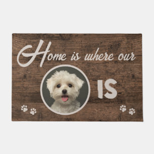 Paillasson Photo Home is Where My Dog is Wood Custom