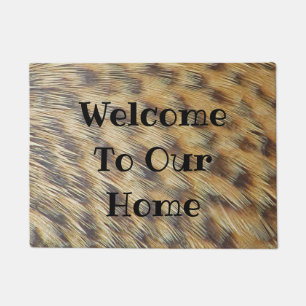 Paillasson Photo Motif animal Brown et points d'or Plumes