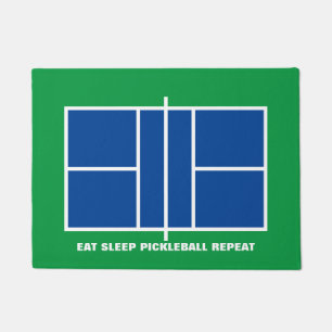Paillasson Pickleball terrain bleu vert porte personnalisée
