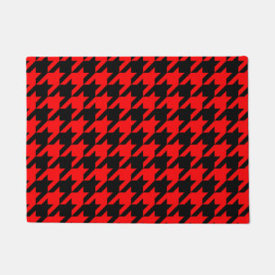 Paillasson Pied de poule rouge noir à carreaux
