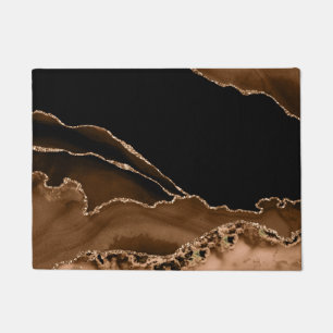 Paillasson Pierre contemporaine agate marbrée marron faux dés