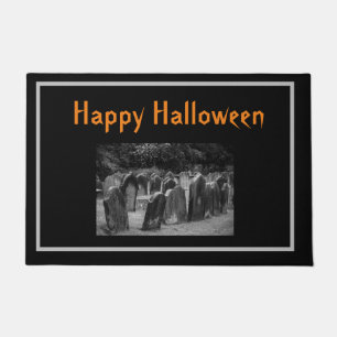 Paillasson Pierre de cimetière d'Halloween personnalisable