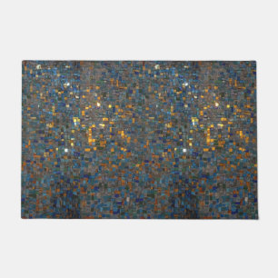 Paillasson Pierres de mosaïque en bleu et en or