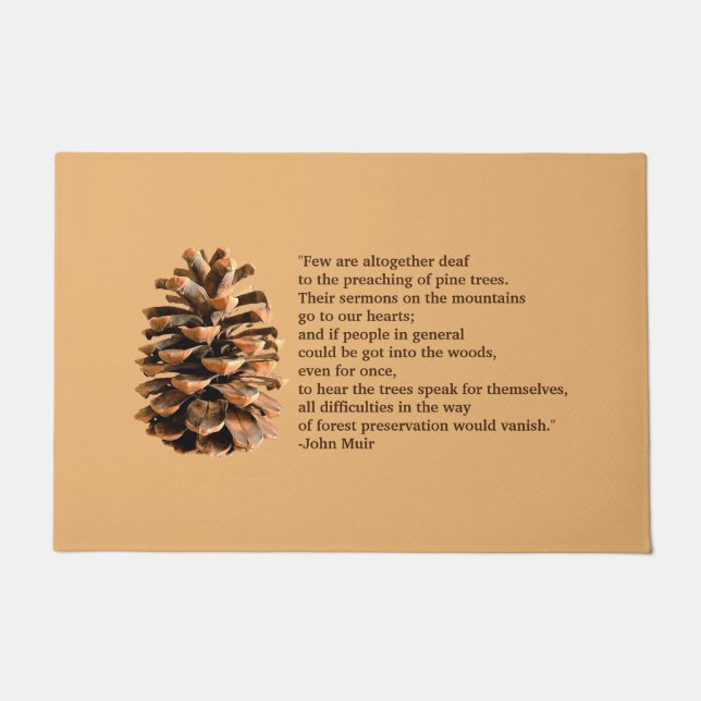 Paillasson Pine Cone Et John Muir Citation (Devant)