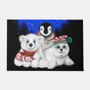 Paillasson Pingouin de Noël bébé phoque de l'ours polaire