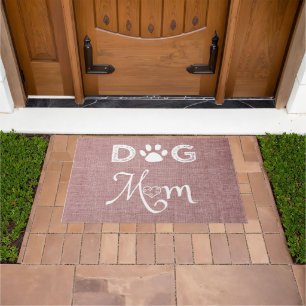 Paillasson Pink Burlap Chien Maman Porte Mat