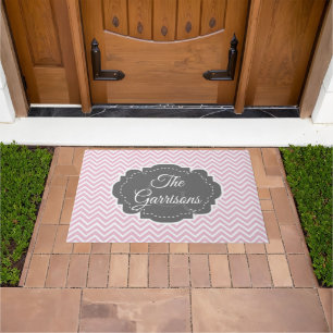 Paillasson Pink Chevron personnalisé mat