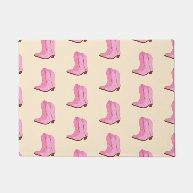 Paillasson Pink Cowgirl Cowboy Boots Country Texas Ranch (Devant)