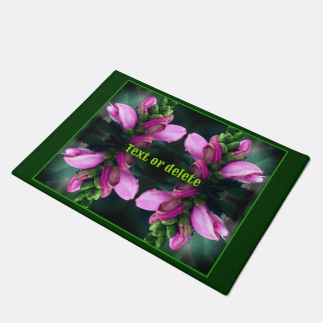 Paillasson Pink Turtlehead Flower Close Up Personnalisé (Incliné)