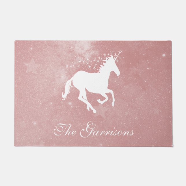Paillasson Pink Unicorne - mat personnalisé (Devant)