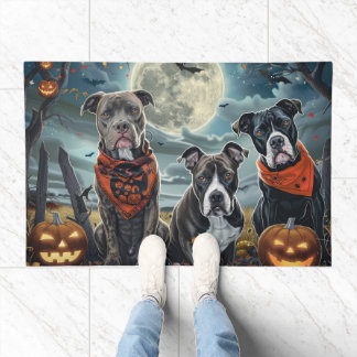 Paillasson Pitbull Halloween Éffrayant