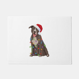 Paillasson Pittie Pitbull feux de Noël Noël Noël Amoureux des