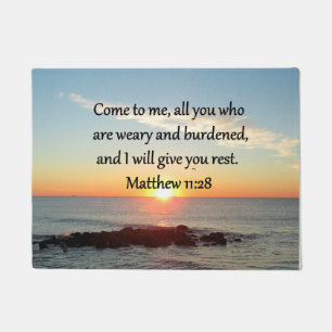 PAILLASSON PITTORESQUE MATTHEW 11"28 SCRIPTURE VERSE