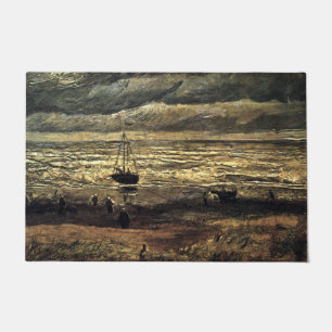 Paillasson Plage à Schevenin dans la tempête Météo - Gogh Flo