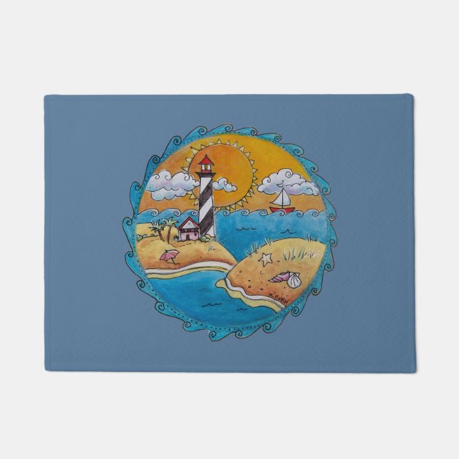 Paillasson Plage d'été amusant soleil bord de mer côte (Devant)