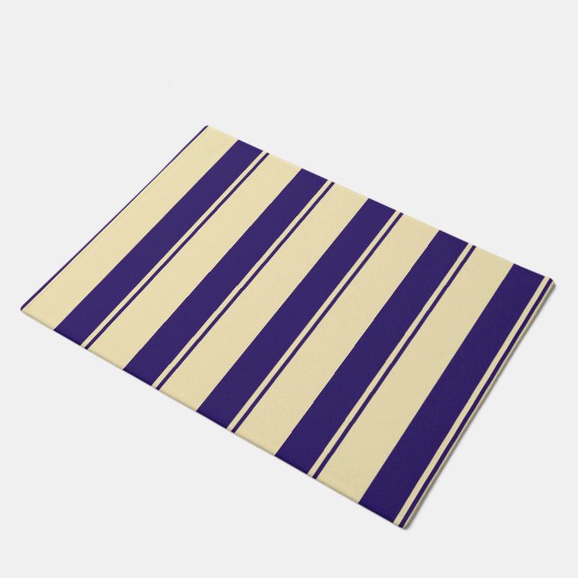 Paillasson Plage jaune pâle et bleu rayé (Incliné)