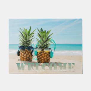 Paillasson Plage tropicale, Ananas Bienvenue