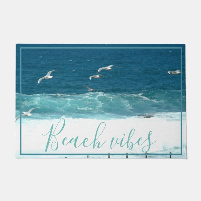Paillasson Plage Vibes Ocean Waves Porte Mat (Devant)