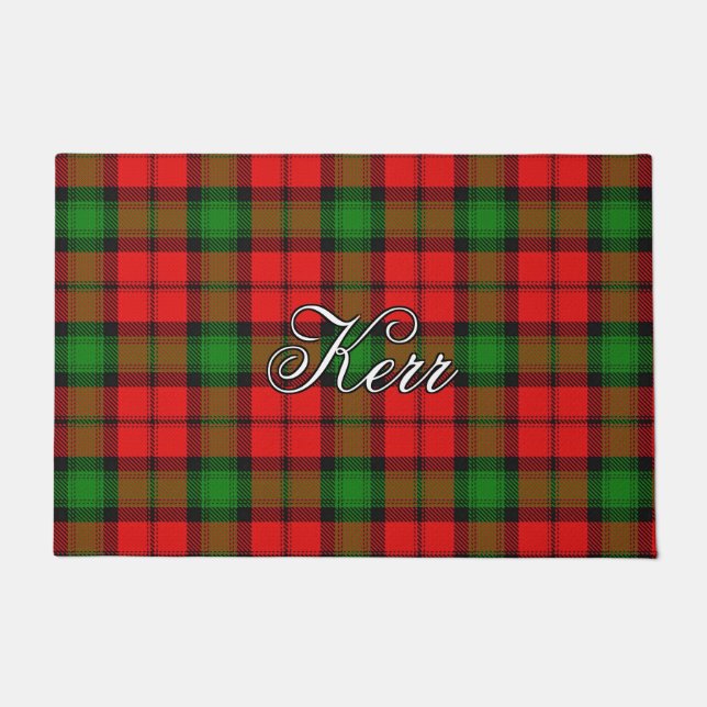 Paillasson Plaid de tartan écossais de Kerr de clan de vue (Devant)