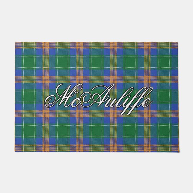 Paillasson Plaid de tartan irlandais de MacAuliffe McAuliffe (Devant)