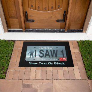 Paillasson Plaque de licence Idaho "I Saw 1" Sasquatch