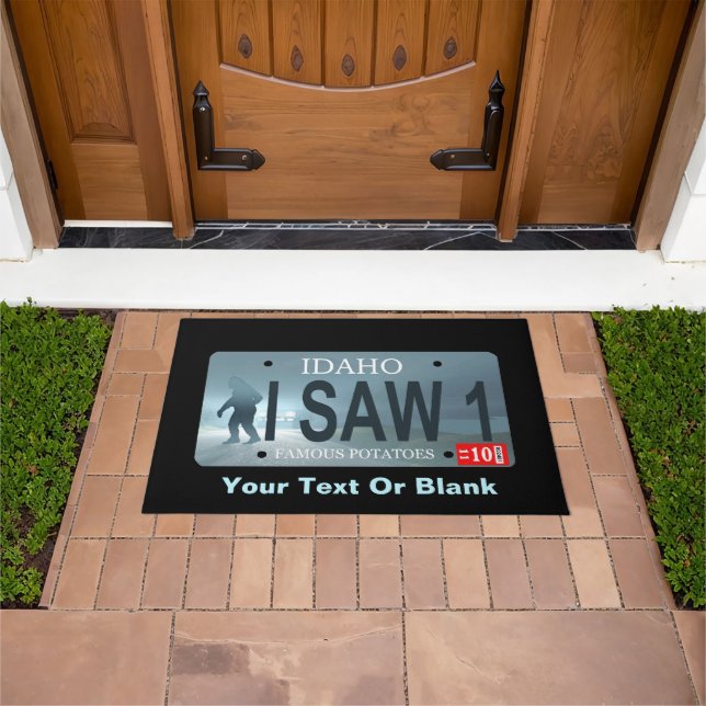 Paillasson Plaque de licence Idaho "I Saw 1" Sasquatch (De plein air)