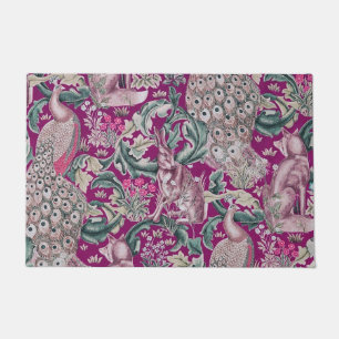 Paillasson Plum d'animaux forestiers, William Morris Doormat