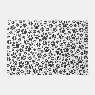 Paillasson Poches de chien noir et blanc Poka Dot