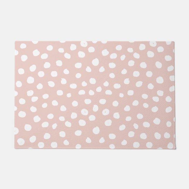 Paillasson Points Posters de animaux Fluds Points Rose Et Bla (Devant)