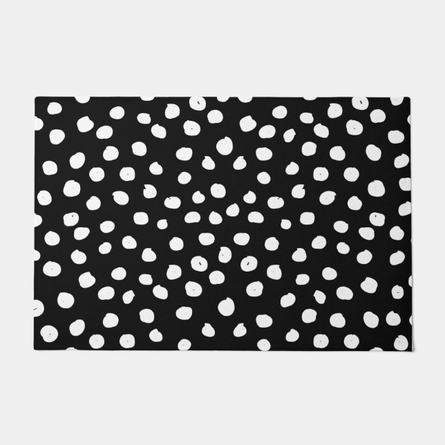 Paillasson Points Preppy - Points Posters de animaux noirs mo (Devant)
