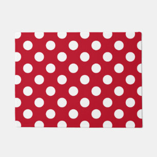 Paillasson pois blancs en rouge