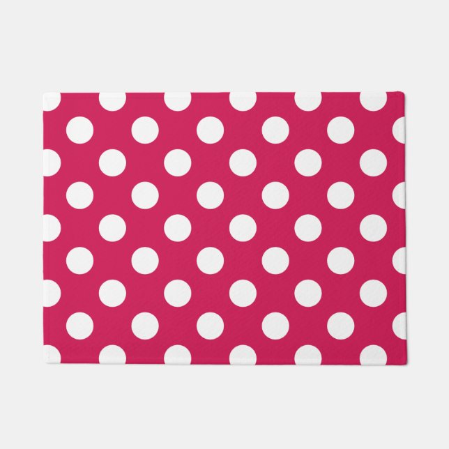 Paillasson Pois blancs sur cerise (Devant)