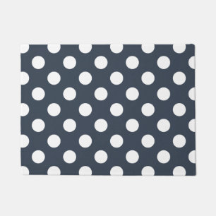 Paillasson Pois blancs sur gris bleu