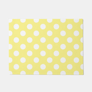Paillasson Pois blancs sur jaune citron