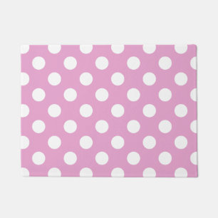 Paillasson Pois blancs sur rose pâle