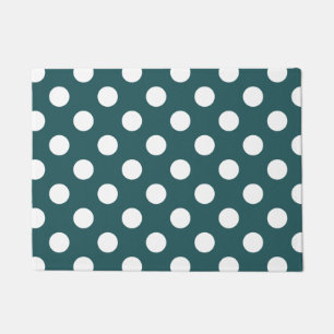 Paillasson Pois blancs sur turquoise