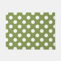 Pois blancs sur vert olive
