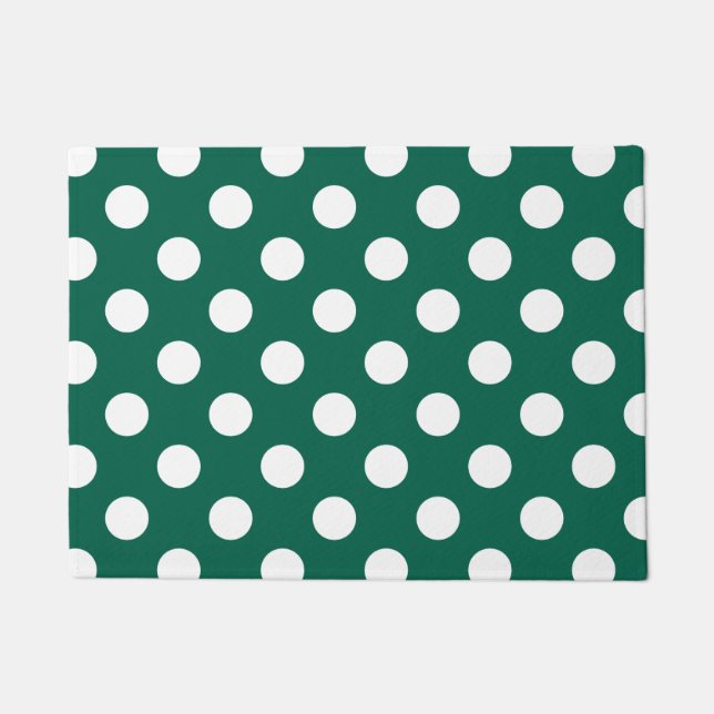 Paillasson Pois blancs sur vert sauge (Devant)