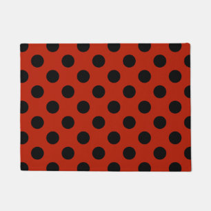 Paillasson Pois noirs en rouge