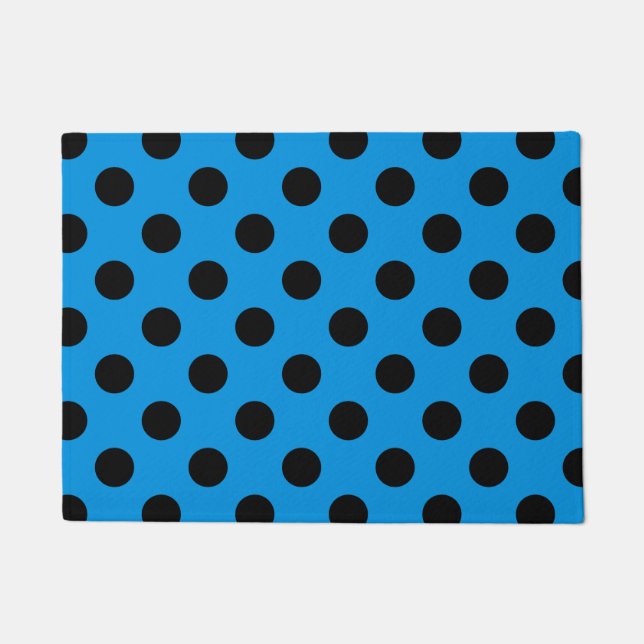 Paillasson Pois noirs sur bleu ciel (Devant)