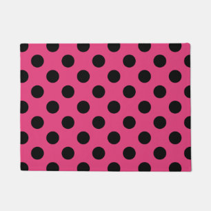 Paillasson Pois noirs sur fuchsia