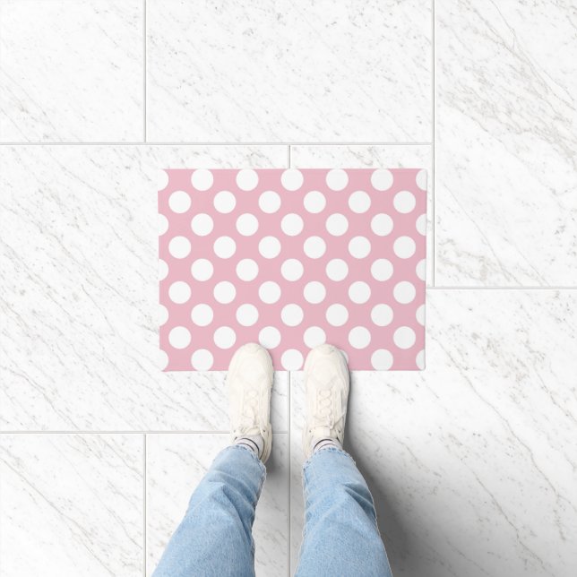 Paillasson Pois roses, Motif Pointe Polka, Points, Pointe (Intérieur)