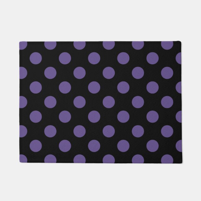 Paillasson Pois ultra violets en noir (Devant)