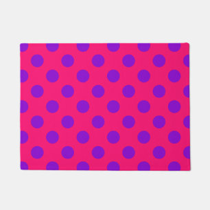 Paillasson Pois violets sur cerise