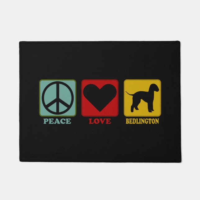 Paillasson Poison de Bedlington Terrier Dog Peace Love (Devant)