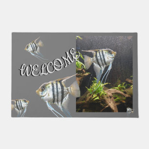 Paillasson Poisson à rayures tropicales Design ACCUEIL