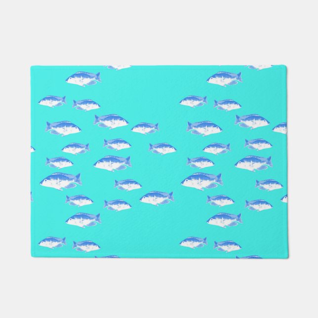 Paillasson Poisson bleu turquoise (Devant)