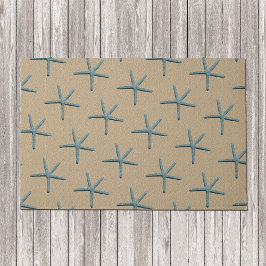 Paillasson Poisson-étoile au doigt bleu sur le sable couleur 